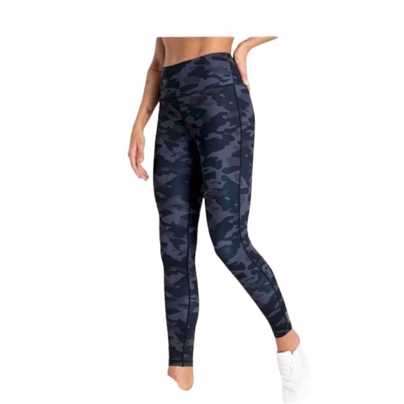 Danskin Size Small Blue Camouflage High-Waisted Leggings. - Picture 1 of 6